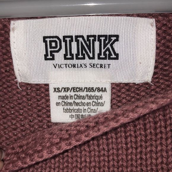 VS PINK Blush Pink Star Cropped Off The Shoulder Sweater - Picture 4 of 5